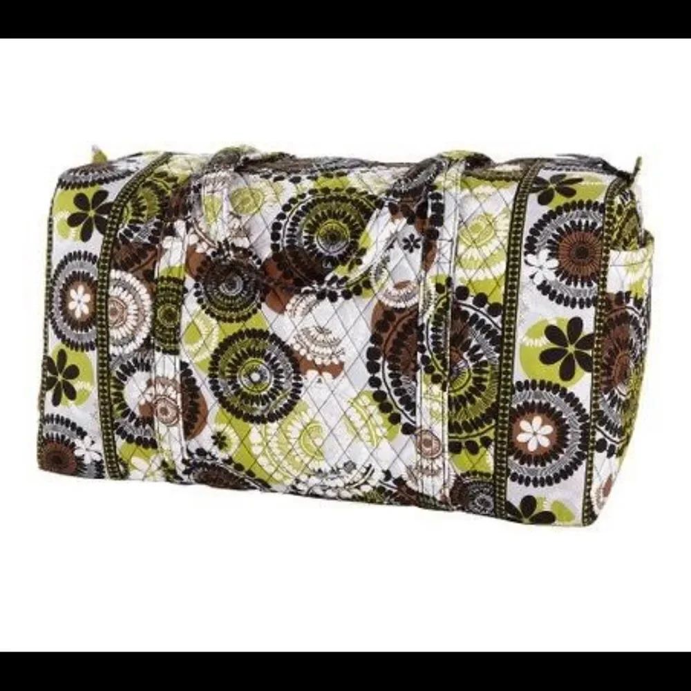 Vera Bradley Cocoa Moss cotton travel duffle weekender bag